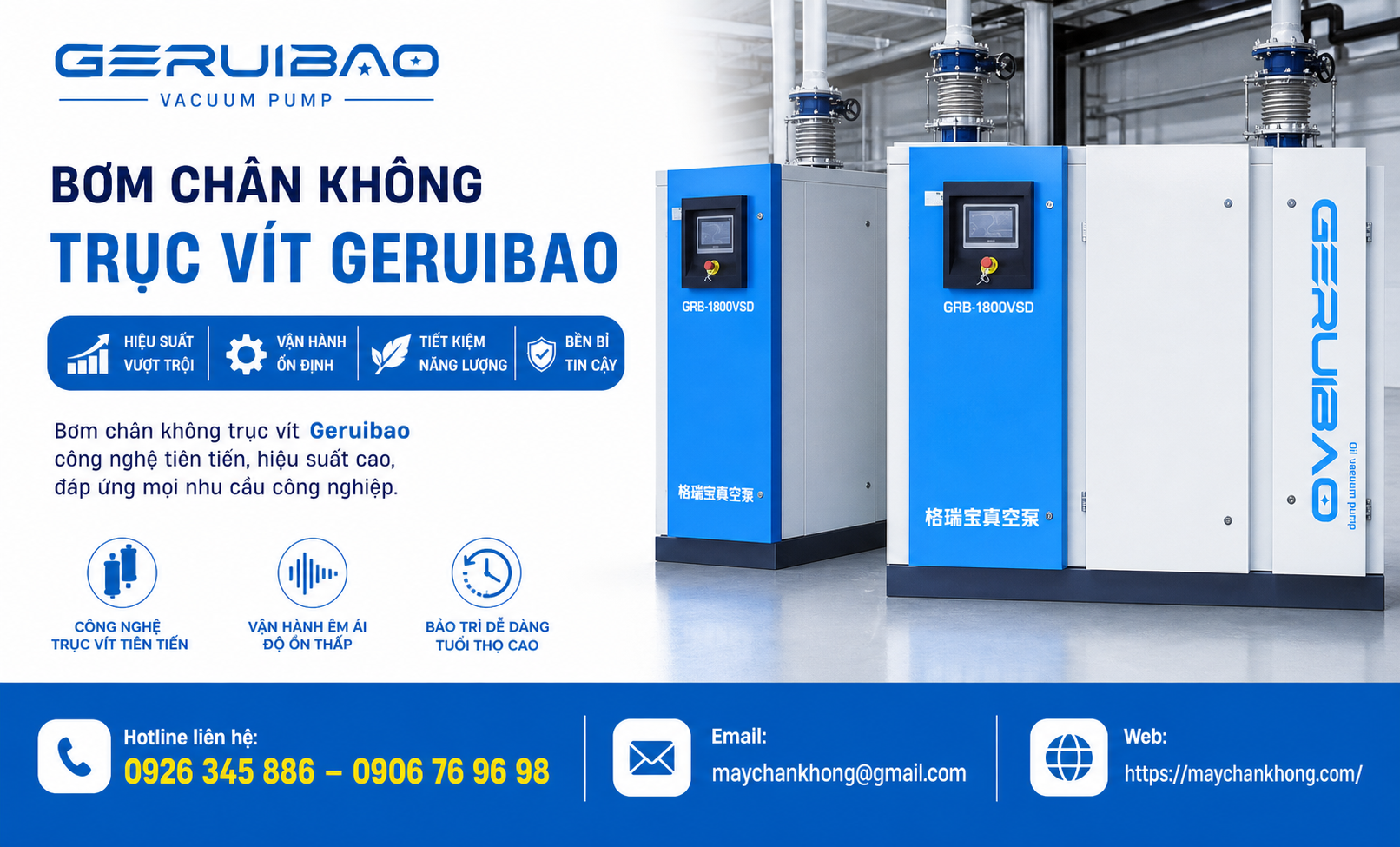 máy bơm chân không trục vít Geruibao