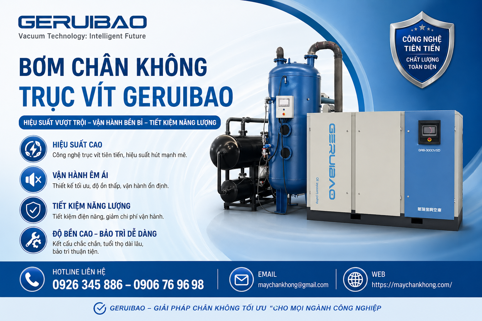 bơm chân không trục vít Geruibao