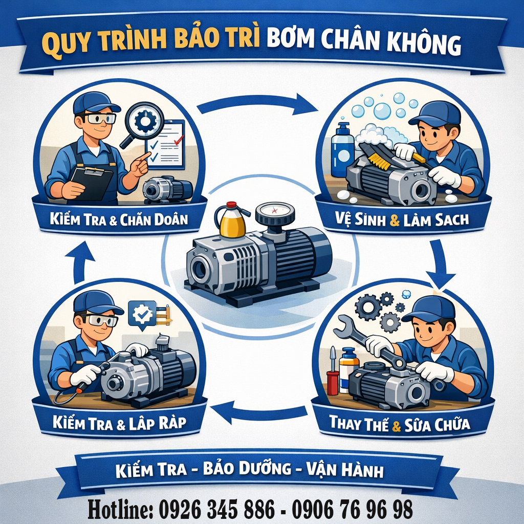 Quy trình bảo trì bơm chân không