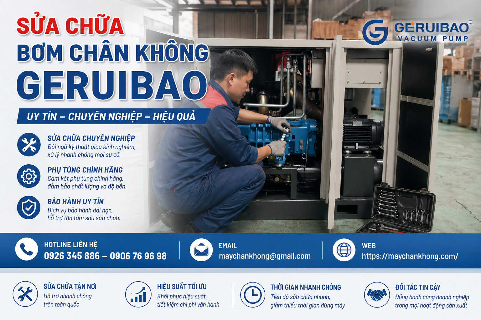 Sửa chữa bơm chân không geruibao