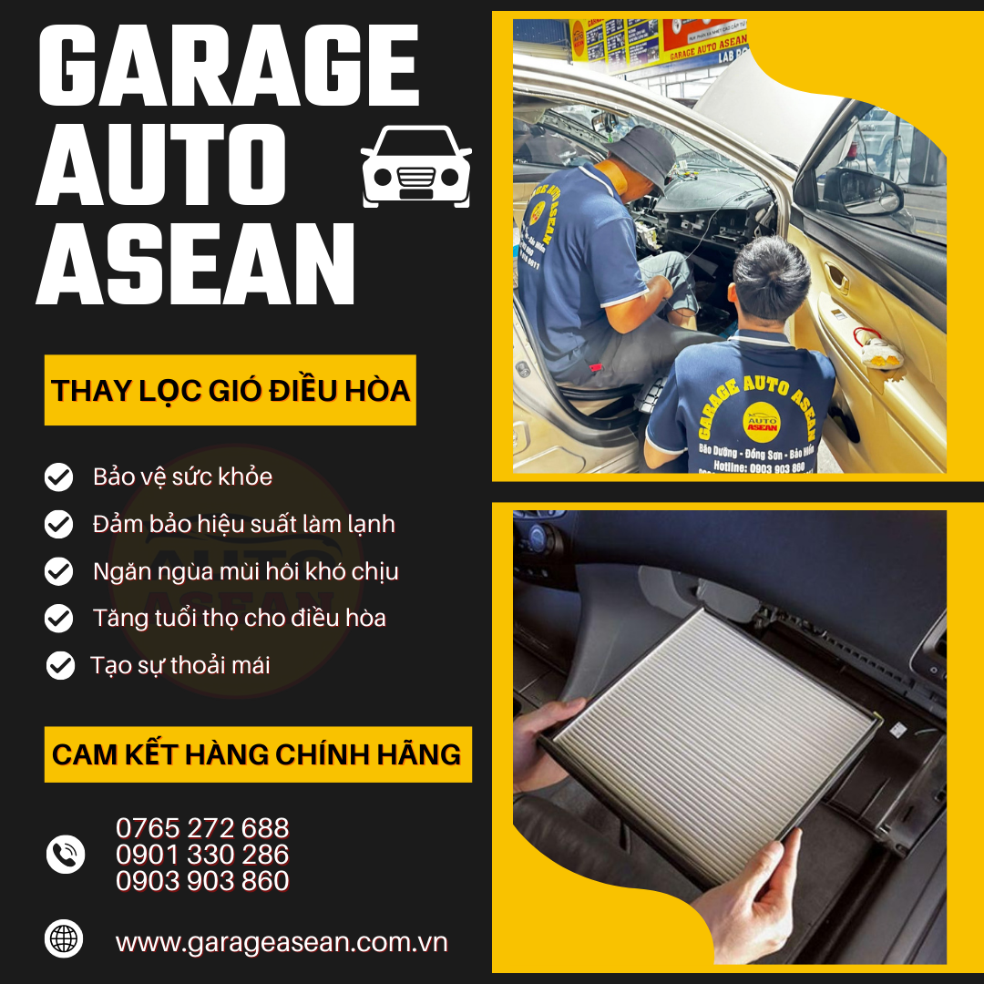 thay lọc gió điều hòa ô tô tại Bình Dương