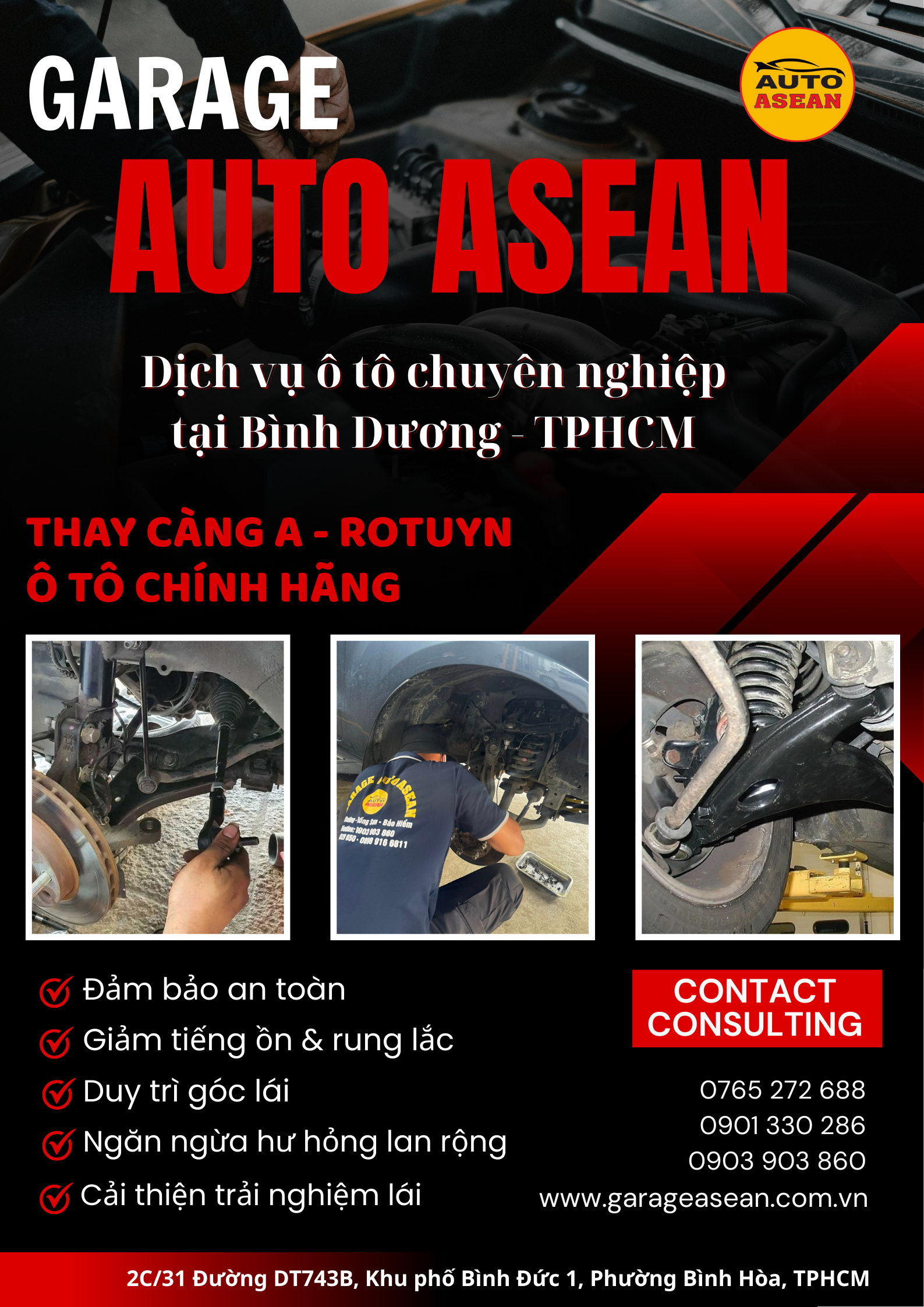 dịch vụ thay càng A – Rotuyn ô tô tại Bình Dương