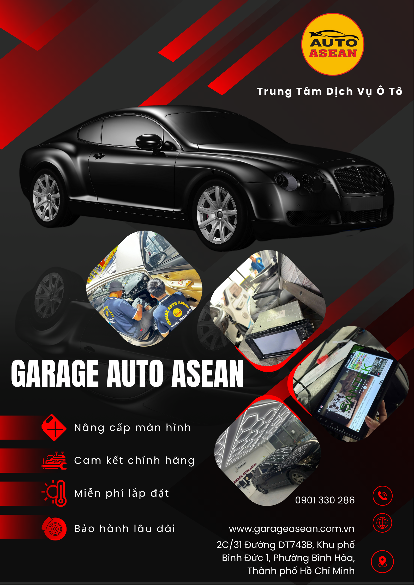 lắp đặt màn hình ô tô tại bình dương