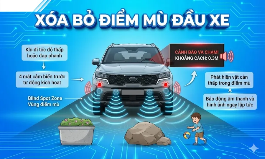 lắp đặt cảm biến điểm mù ô tô tại Bình Dương - TPHCM