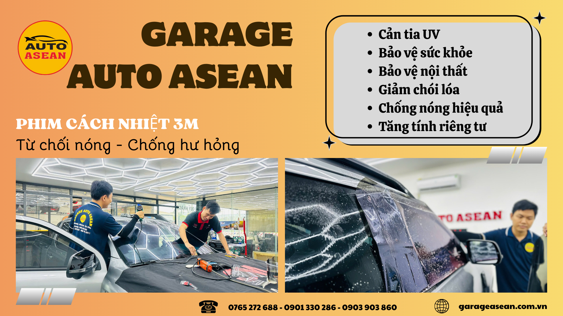 Dán film (phim) cách nhiệt ô tô chuyên nghiệp tại Bình Dương