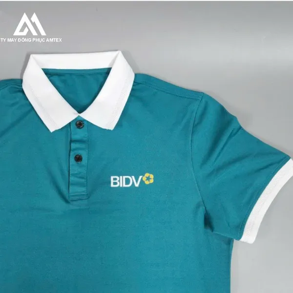 Áo thun đồng phục Ngân hàng BIDV màu xanh ngọc bích