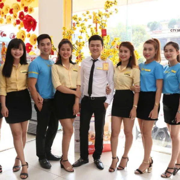 Áo thun đồng phục nhân viên Điện Máy Xanh màu xanh dương