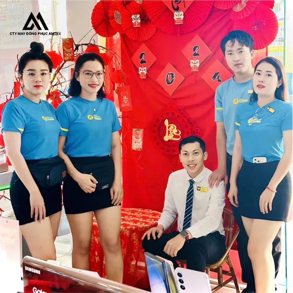 Áo thun đồng phục nhân viên Điện Máy Xanh màu xanh dương