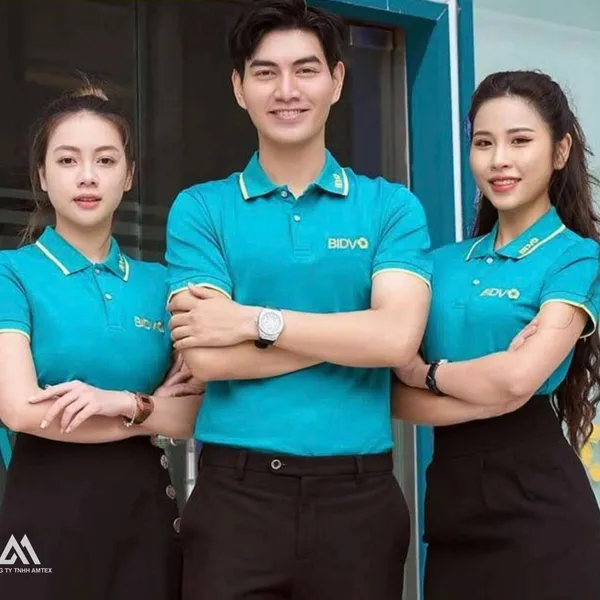 Áo thun đồng phục Ngân hàng BIDV màu xanh ngọc bích