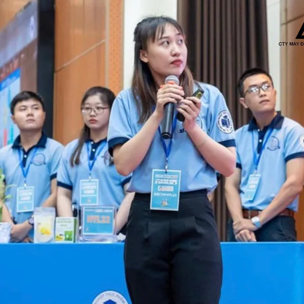 Áo polo đồng phục Đại học Công nghiệp Thực phẩm (HUFI) màu xanh thiên thanh