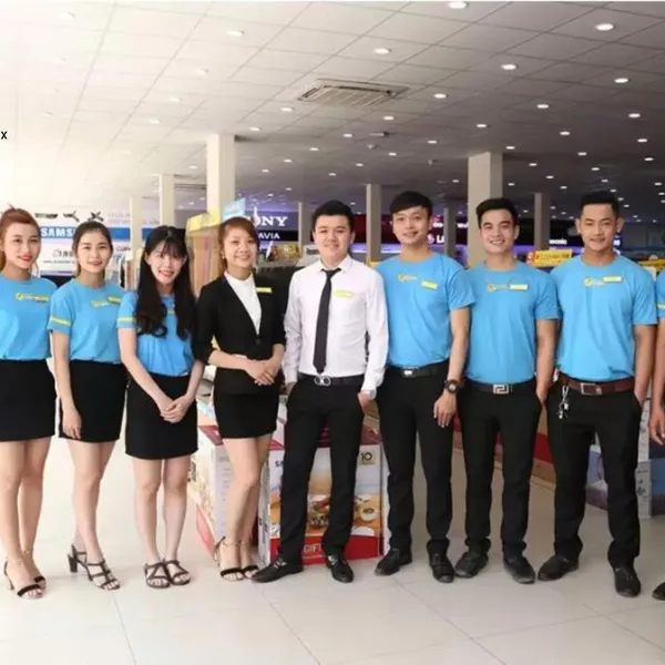 Áo thun đồng phục nhân viên Điện Máy Xanh màu xanh dương