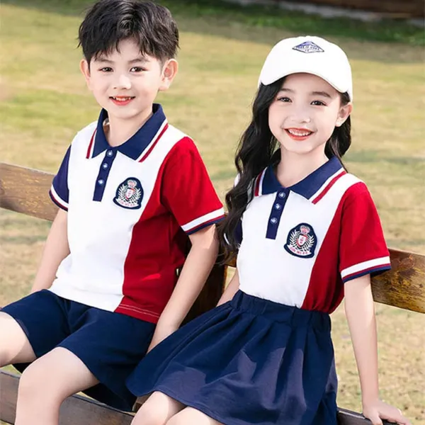 Bộ đồng phục học sinh tiểu học quốc tế áo polo phối màu