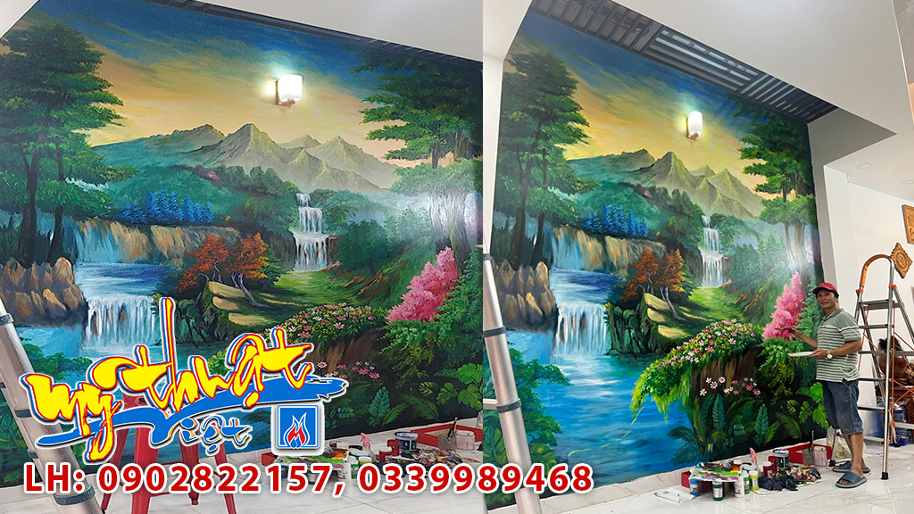 vẽ tranh tường phòng khách vẽ tranh tường phòng khách