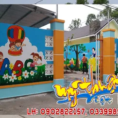 Vẽ tranh tường Trường Mầm Non TP Sóc Trăng, Vĩnh Long.