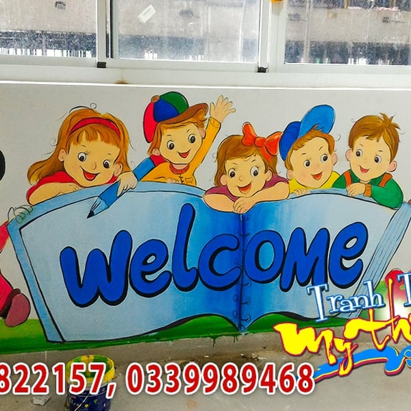 Vẽ Tranh Tường Mầm Non Hoàng Lam – Chung Cư HQC Plaza Bình Chánh