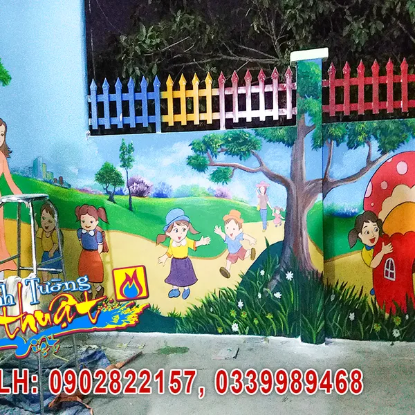 Vẽ Tranh Tường Trường Mầm Non Ngọc Hà Trảng Bom