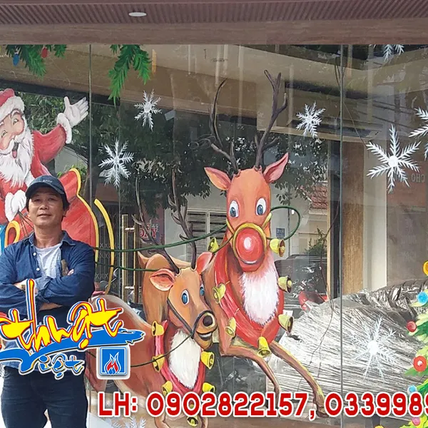 Vẽ Tranh Tường Nghệ Thuật trang tri Noel Spa Hồng Hà.