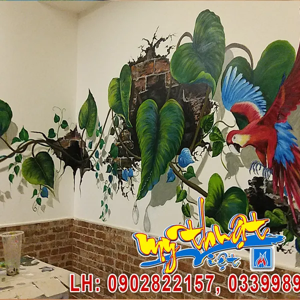 Vẽ Tranh Tường  Spa Massage. Vẽ tranh tường 3d nghệ thuật.Spa Hồng Hà B.Tthanh