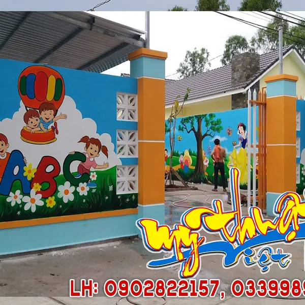 Vẽ tranh tường Trường Mầm Non TP Sóc Trăng, Vĩnh Long.