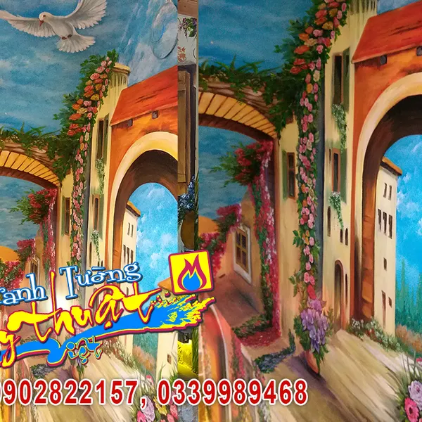 Vẽ tranh tường tranh 3d quán cafe Tân Bình