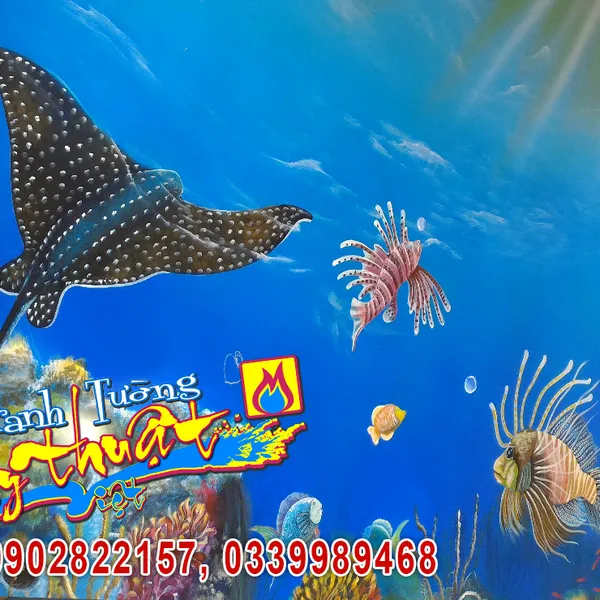 Vẽ tranh tường tranh 3d quán cafe Tân Bình