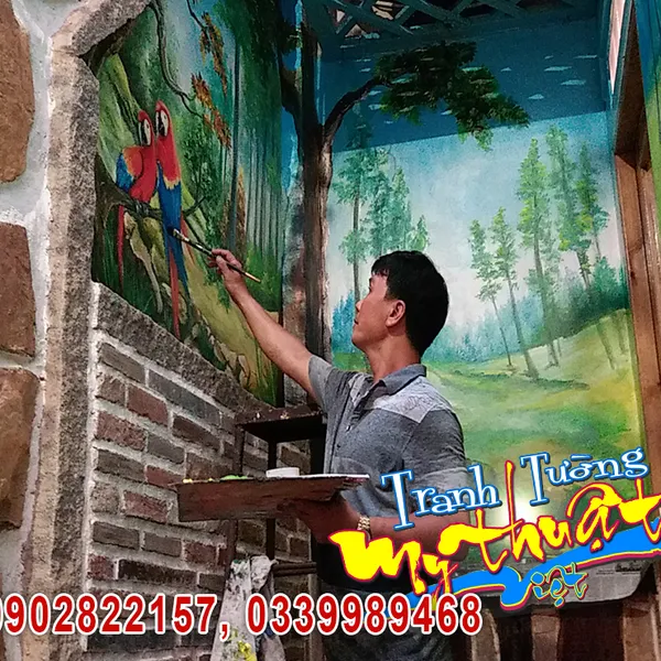 Vẽ tranh tường tranh 3d quán cafe Tân Bình