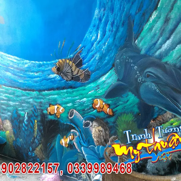 Vẽ tranh tường tranh 3d quán cafe Tân Bình