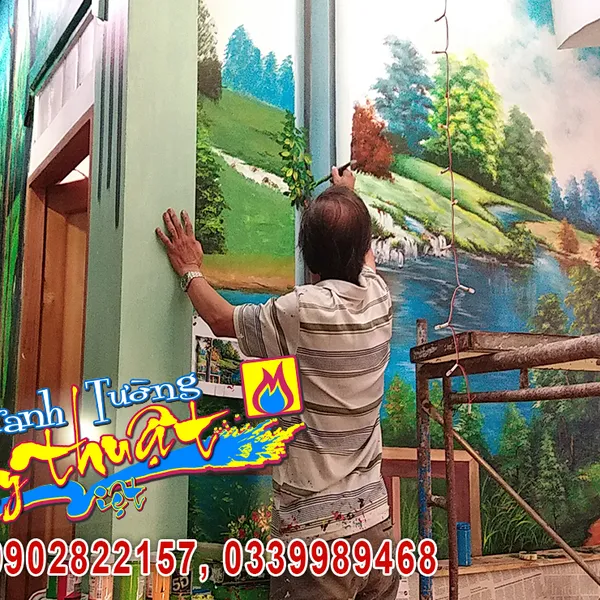 Vẽ tranh tường tranh 3d quán cafe Tân Bình
