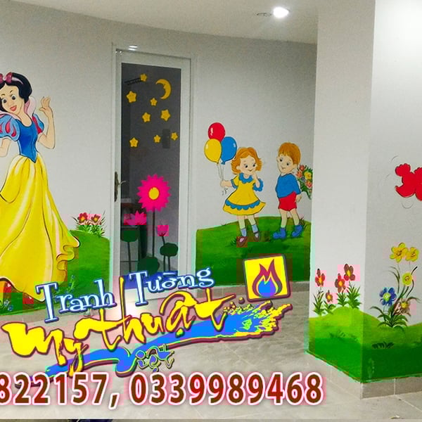 Vẽ Tranh Tường Mầm Non Hoàng Lam – Chung Cư HQC Plaza Bình Chánh
