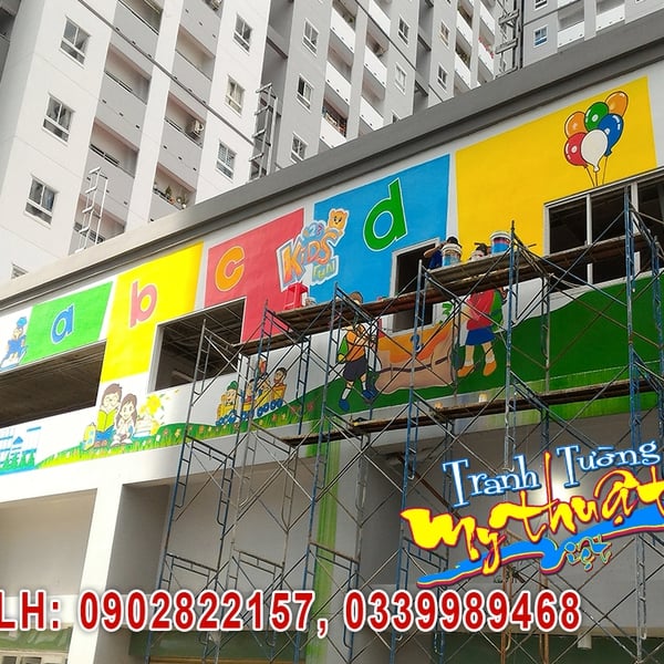 Vẽ Tranh Tường Mầm Non Hoàng Lam – Chung Cư HQC Plaza Bình Chánh