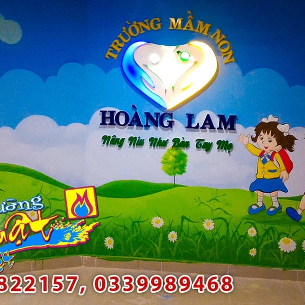 Vẽ Tranh Tường Mầm Non Hoàng Lam – Chung Cư HQC Plaza Bình Chánh