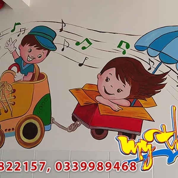 Vẽ Tranh Trang Trí Trường Mầm Non Tư Thục Quận 6