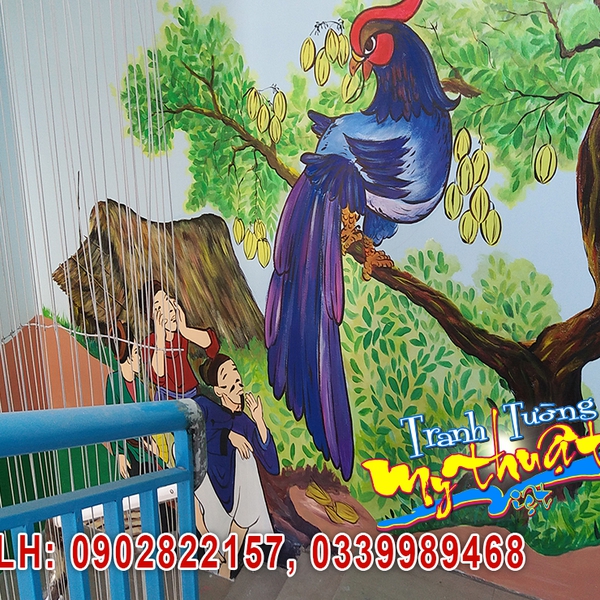 Vẽ tranh tường Mầm Non Ngọc Hà Trảng Bom