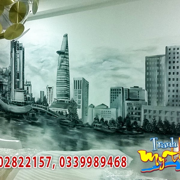 Vẽ Tranh Tường Phòng Khách Quận 7 – Đẳng Cấp Sống Thượng Lưu