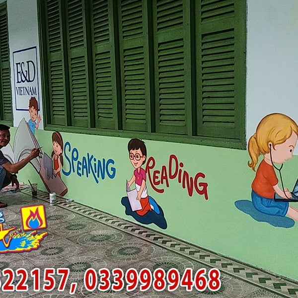 Vẽ Tranh Tường Trường THCS Quận 1 – Nâng Tầm Không Gian Học Đường