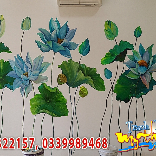 Vẽ tranh tường phòng khách-quận.Bình Tân