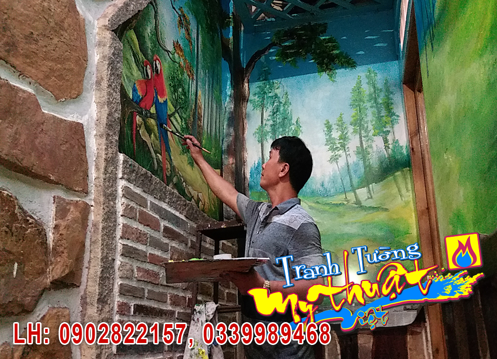 Vẽ tranh tường tranh 3d quán cafe Tân Bình Vẽ tranh tường tranh 3d quán cafe Tân Bình