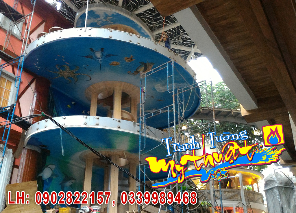 Vẽ tranh tường cafe sân vườn City Garden,Truong Công Định, Tân Bình Vẽ tranh tường cafe sân vườn City Garden,Truong Công Định, Tân Bình