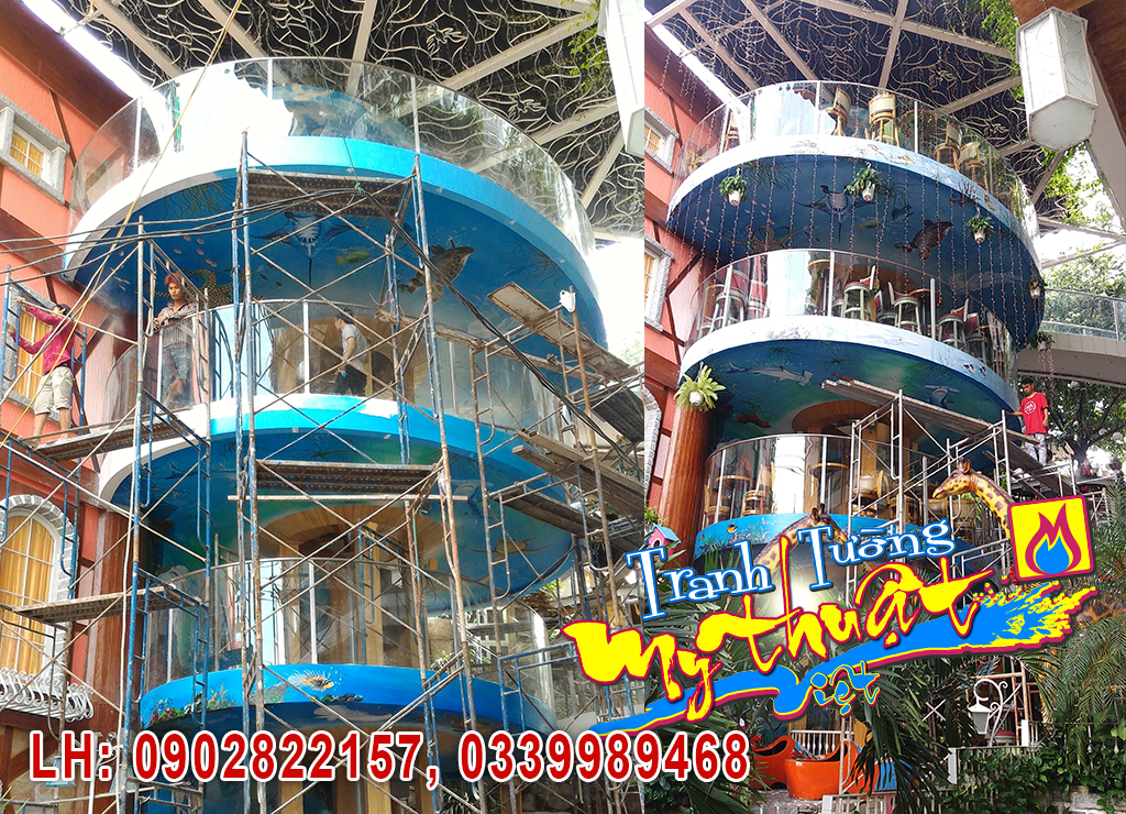 Vẽ tranh tường cafe sân vườn City Garden,Truong Công Định, Tân Bình Vẽ tranh tường cafe sân vườn City Garden,Truong Công Định, Tân Bình