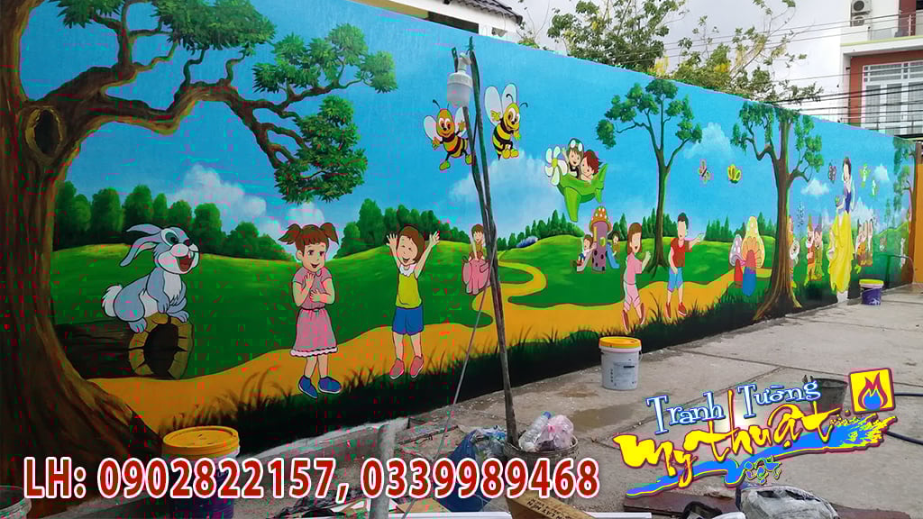 Vẽ Tranh Tường Mầm Non Tại TP. Sóc Trăng – Không Gian Cổ Tích Cho Bé Vẽ Tranh Tường Mầm Non Tại TP. Sóc Trăng – Không Gian Cổ Tích Cho Bé