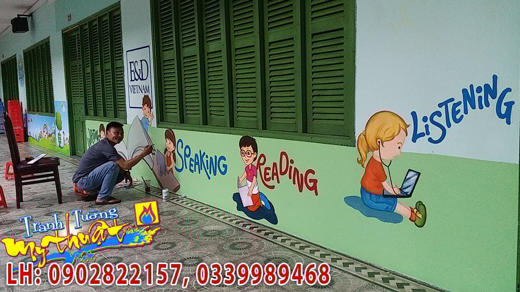 Vẽ Tranh Tường Trường THCS Quận 1 – Nâng Tầm Không Gian Học Đường Vẽ Tranh Tường Trường THCS Quận 1 – Nâng Tầm Không Gian Học Đường