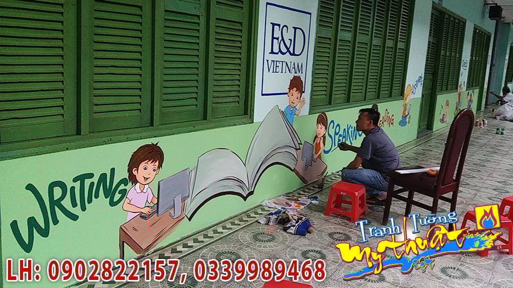 Vẽ Tranh Tường Trường THCS Quận 1 – Nâng Tầm Không Gian Học Đường Vẽ Tranh Tường Trường THCS Quận 1 – Nâng Tầm Không Gian Học Đường