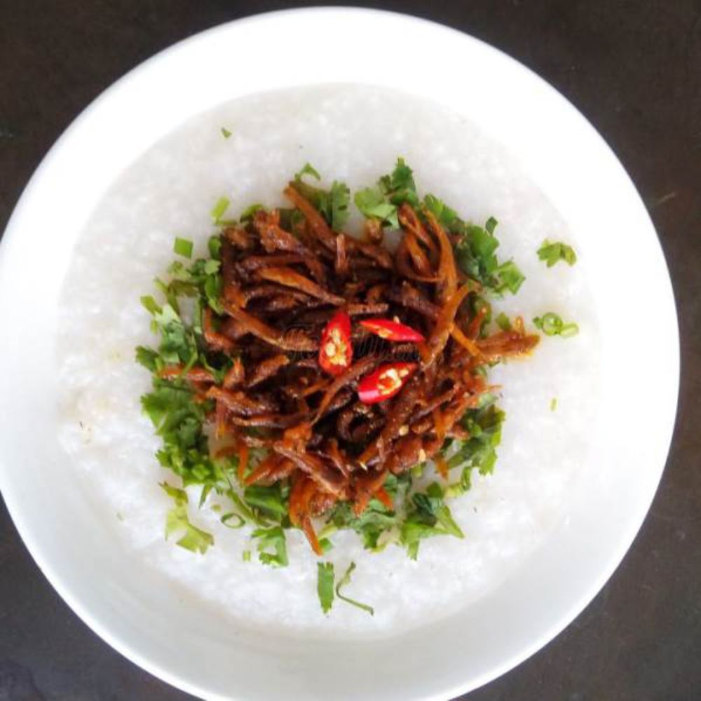 Cá bống sông trà ăn với cháo