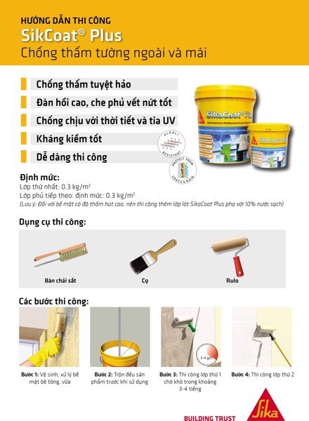 HƯỚNG DẪN THI CÔNG SIKACOAT PLUS TẠI HCM