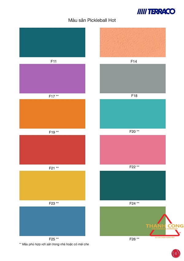 MÀU SƠN SÂN PICKLEBALL HOT HIỆN NAY