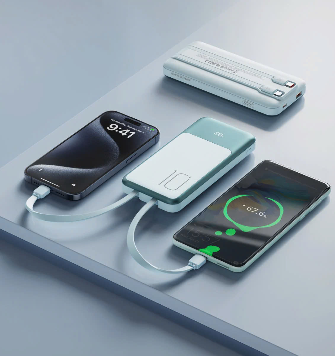 sạc dự phòng kèm 2 dây sạc dự phòng kèm 2 dây