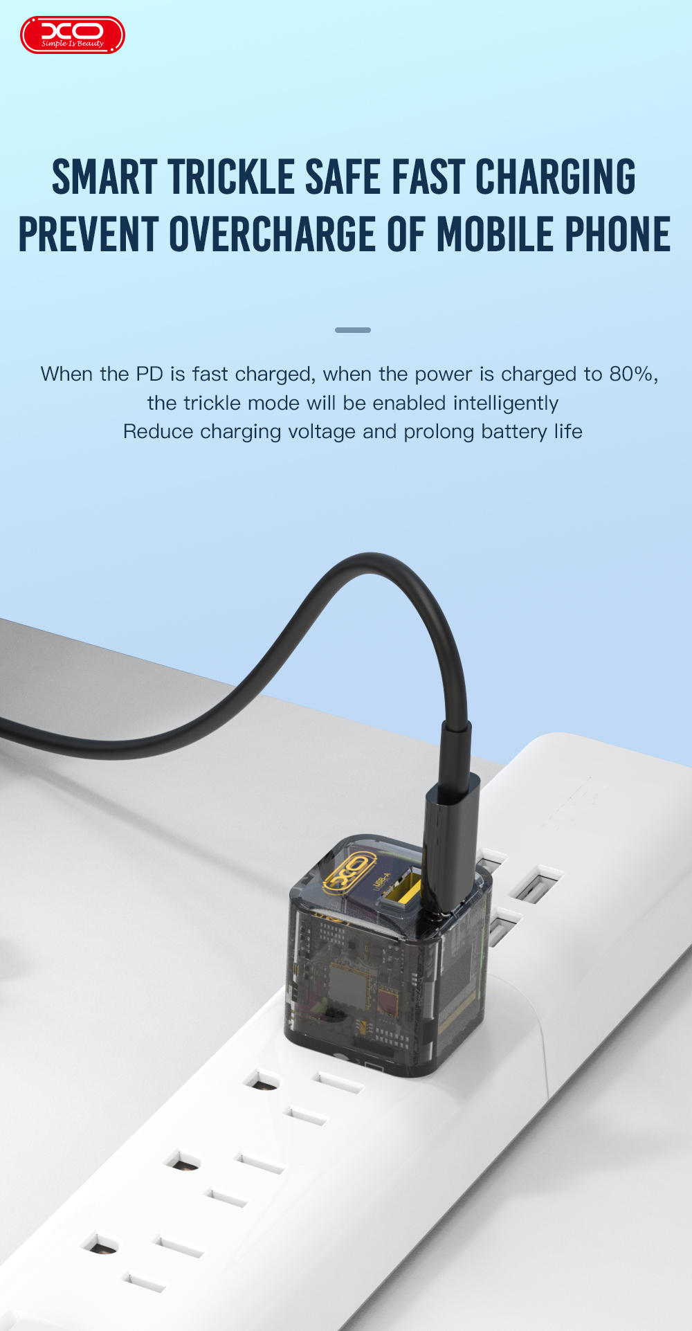 Đầu sạc điện thoại XO CE05 Đầu sạc điện thoại XO CE05