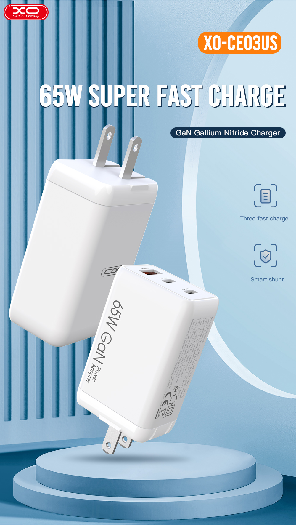 Đầu sạc điện thoại XO CE03 Đầu sạc điện thoại XO CE03