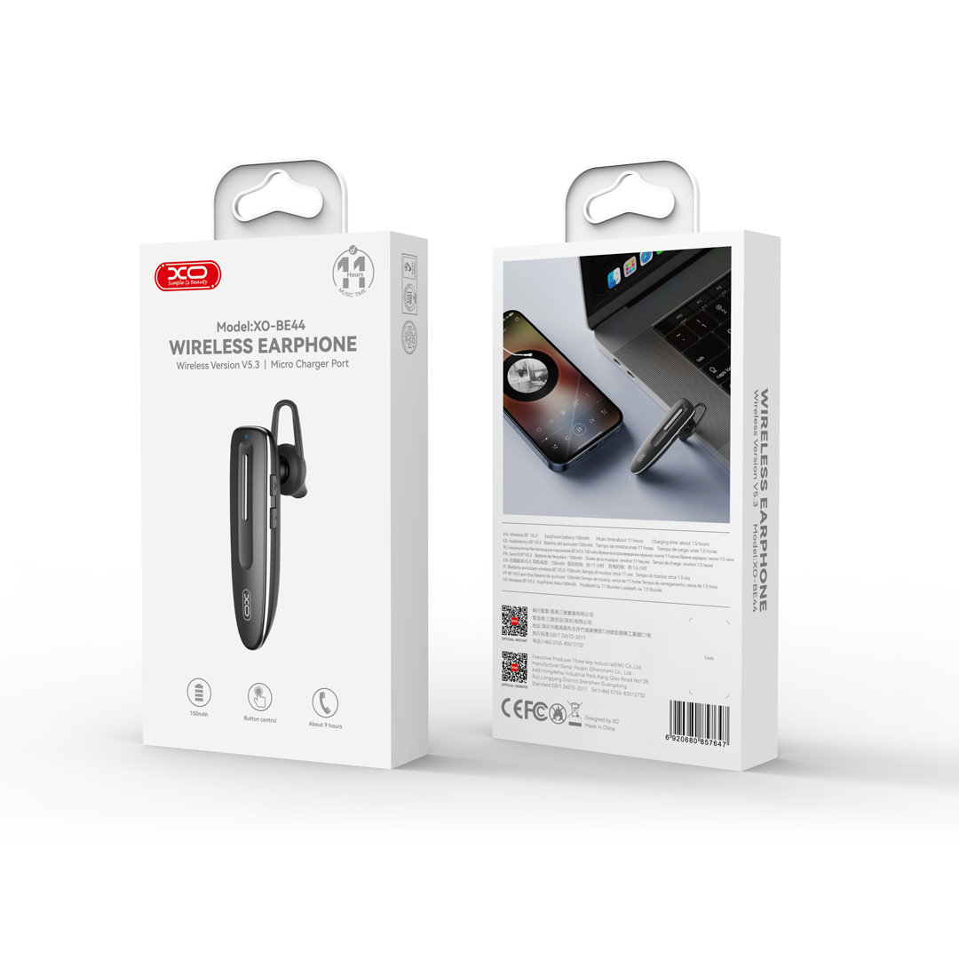 Tai Nghe 1 Bên XO BE44 - Nhỏ Gọn Nhưng Pin Khỏe, Chinh Phục Mọi Cuộc Gọi Tai Nghe 1 Bên XO BE44 - Nhỏ Gọn Nhưng Pin Khỏe, Chinh Phục Mọi Cuộc Gọi