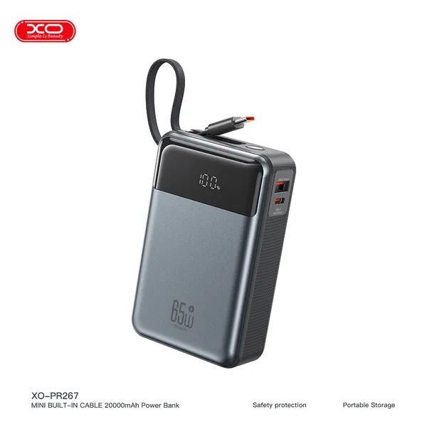 Sạc dự phòng XO PR267 - Công suất 65W, dung lượng 20.000mAh, sạc siêu tốc